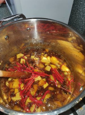 Jar of spicy mango chutney